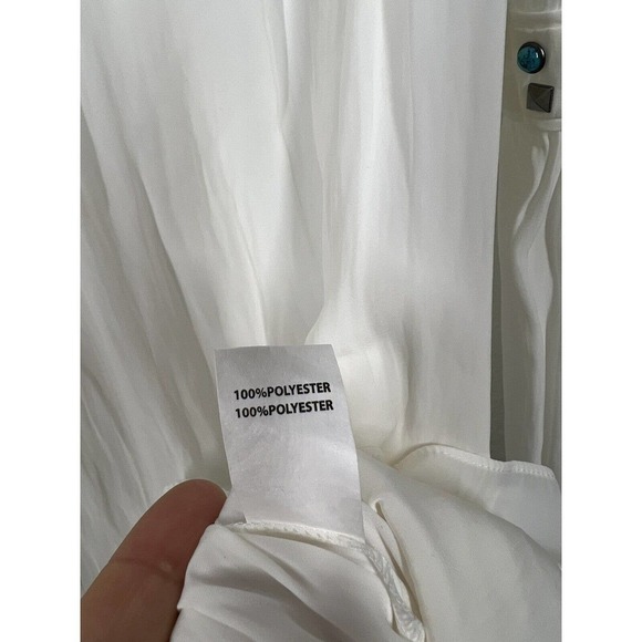 Ramy Brook Wyatt Studded Detail Top Size Small S Ivory Semi Sheer - Picture 5 of 7